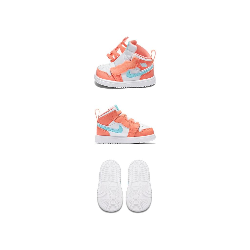 Jordan Air Jordan 1 Cushioning Support Mid top Toddler Shoes Sweet Orange Ice Cream Infant And Toddler AT4613-814