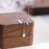 Trendy Topez Pendant Necklace S925 Sterling Silver Natural Crystal Tassel Clavicle Chain For Women