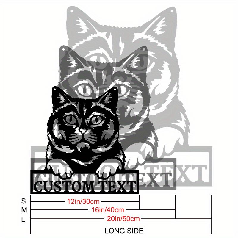 

Unique Tailored British Shorthair Cat Metal Wall Art Custom Name Inscription Elegant Gift for Cat Lovers Home Decor 30cm