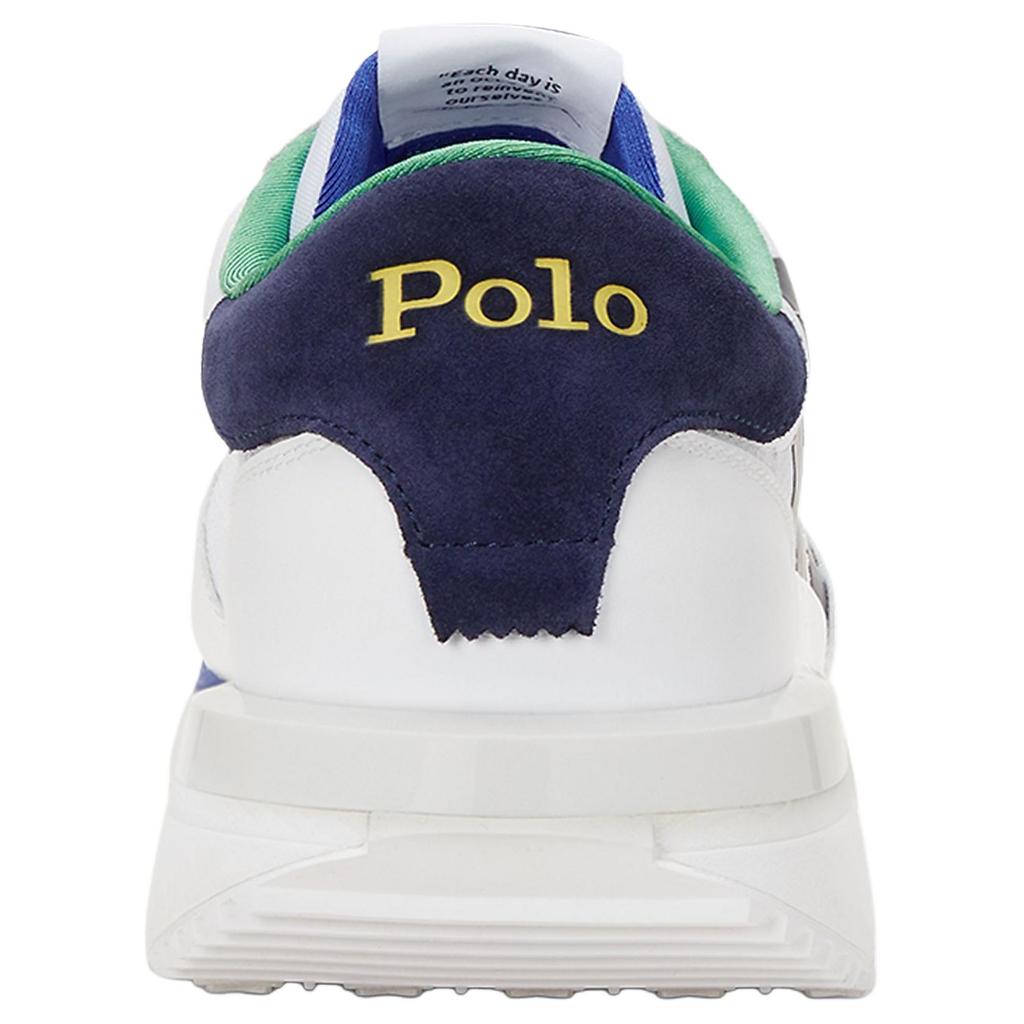 Polo Ralph Lauren Train 89 Leather Logo Round Toe Low Top Casual Shoes Men sneaker White 100048542WHITE/MULTI