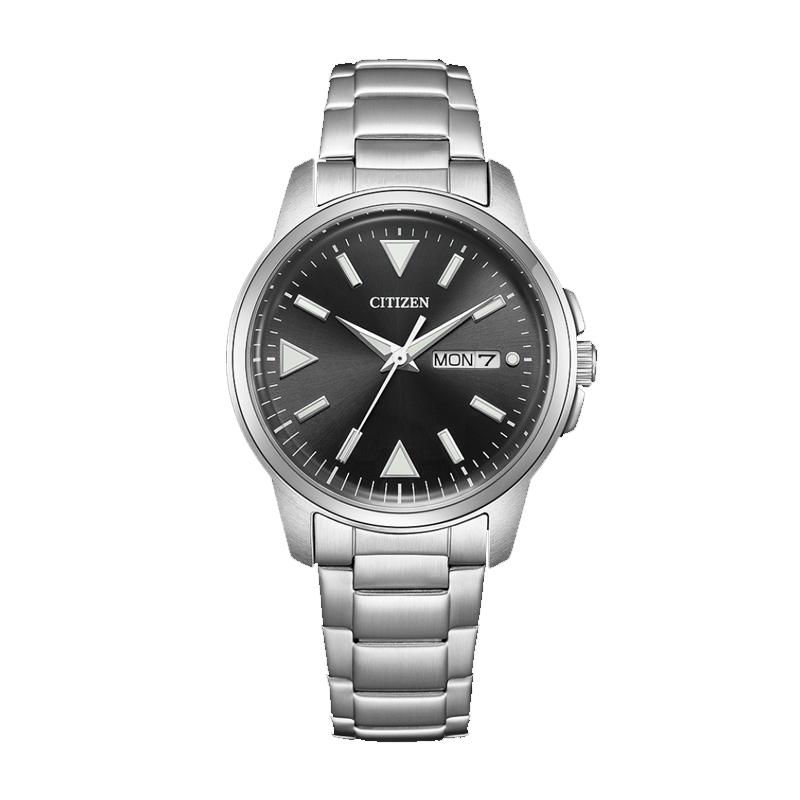 

CITIZEN 100 meters waterproof solar Quartz Steel Strap 36.5mm men s watch black dial BM8180-62E чорний
