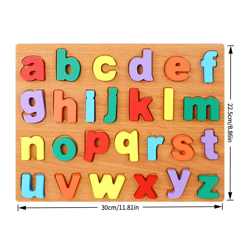 Colorful Alphabet Number Wooden Puzzles Kids Intelligent Matching Game Preschool Children Early Educational Toys
