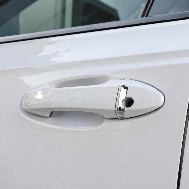 Door Handle Cover Trim 2014-2018, ABS Exterior Replacement Cap with Insert Detail for Daily Wear Cleanup Use Part