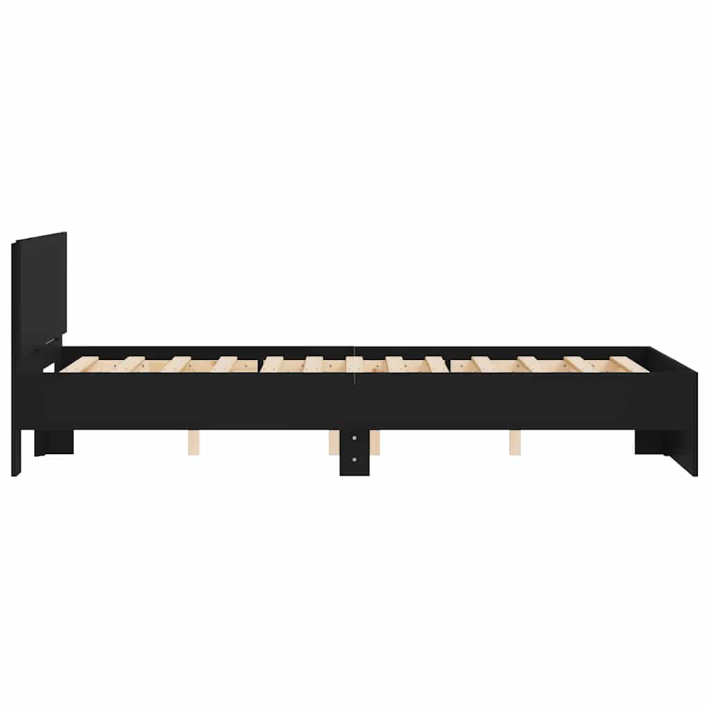 Bed Frame with Headboard Black 120x190 cm