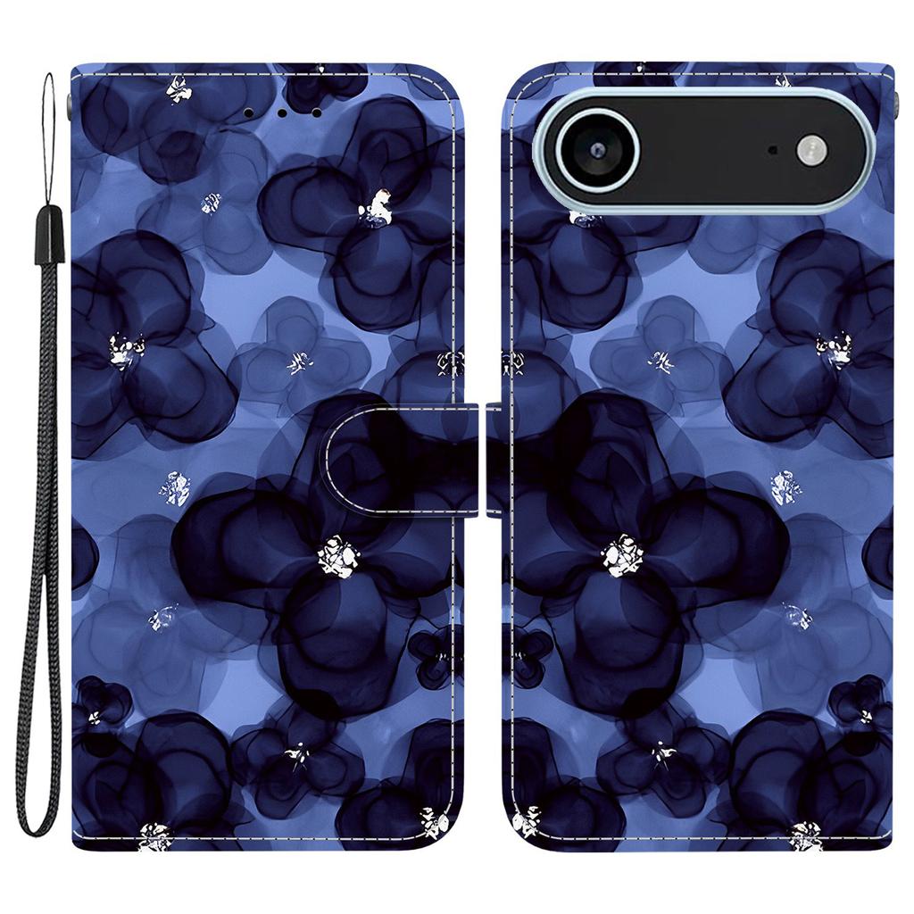 For iPhone 17 Air Wallet Case Pattern Printing Leather Stand Phone Cover with Strap