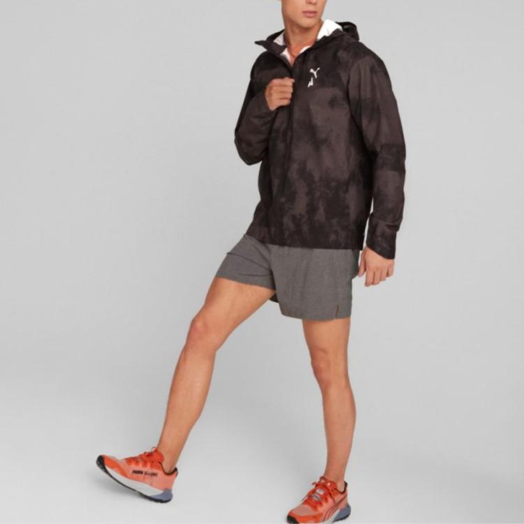 Puma Solid Color Logo Print Woven Hooded Jacket Men Outerwear Black 523250-51