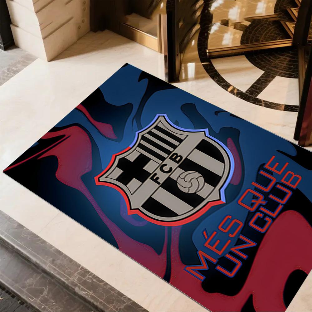 Fcb Crest Emblem Carpet Design for Dining Room Living Rooms Playrooms Bedrooms Anti-slip Rug Office home decor Gift for Festivals