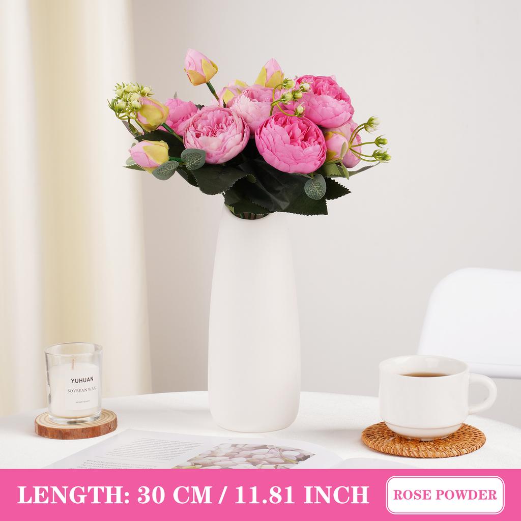 Artificial Flowers Retro Silk Rose Bouquet Hydrangea Peony Flowers Vintage Bride Holding Home Wedding Decoration Accessories