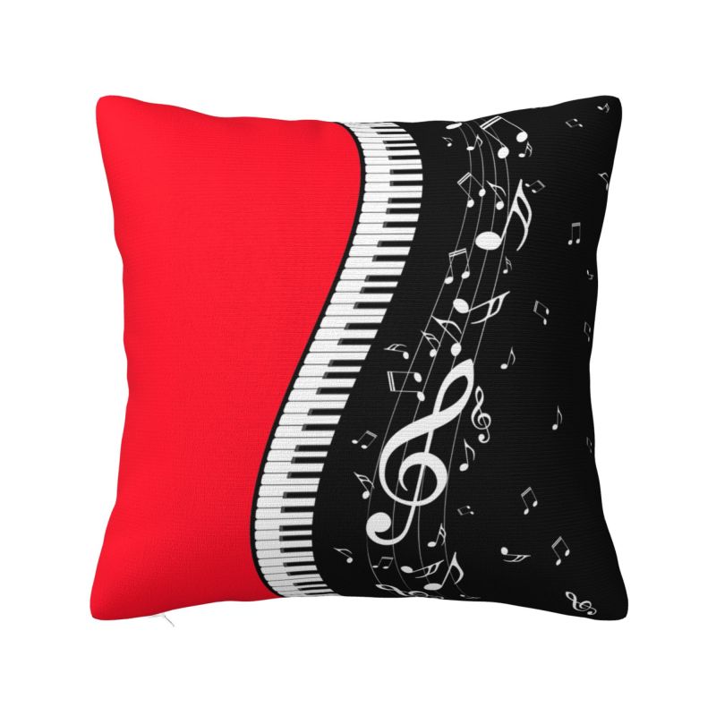 

Роскошная наволочка с принтом клавиш пианино и нот, 45*45 см, полиэстер, наволочка для декоративной подушки для гостиной, постельного белья, дивана 30x30cm 12x12in