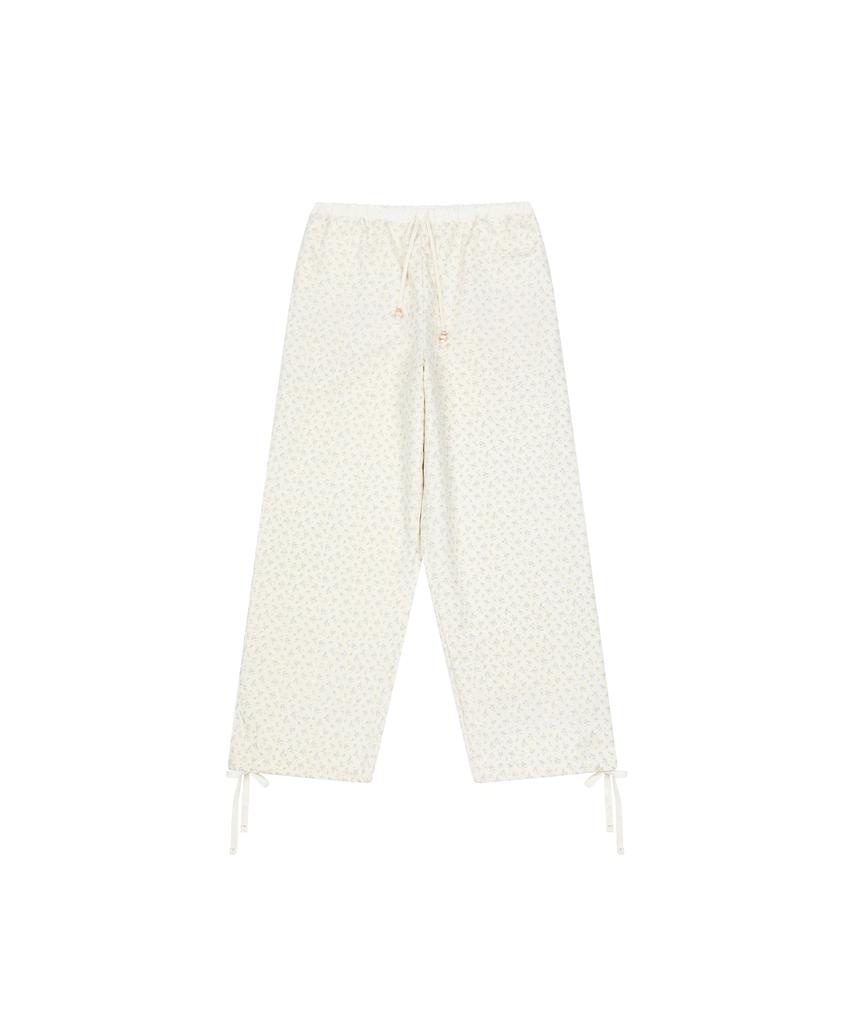 Ohesio Floral Wide Banding Pants, White