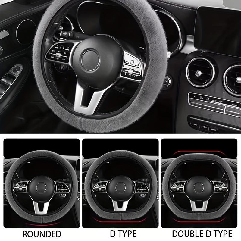1PC Winter Warm Steering Wheel Cover, Universal Winter Plush Steering Wheel Anti Slip Full Surrounding Protective Cover
