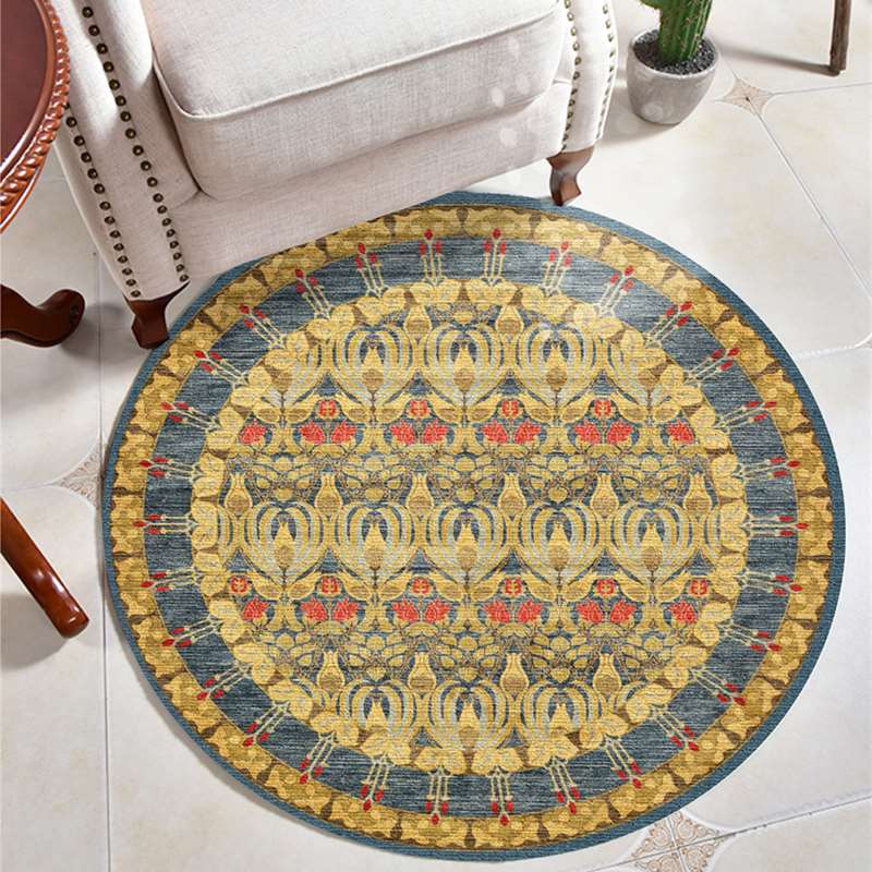 Moroccan Style Living Room Decoration Round Carpet Large Area Rugs for Bedroom Home Rocking Chair Floor Mat Washable Lounge Rug