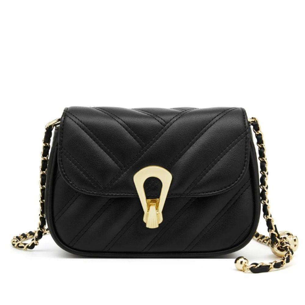 

Flap Messenger Bag Split Leather Crossbody Bag Adjustable Chain Strap Medium to hard Shoulder Bag Flap Messenger Bag чёрный