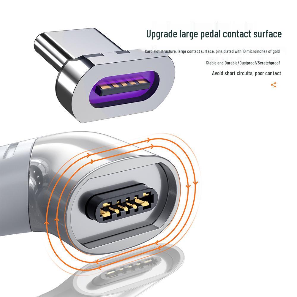 120W Type-C Magnetic Adapter: Fast Charging Elbow Converter for MacBook & Phones