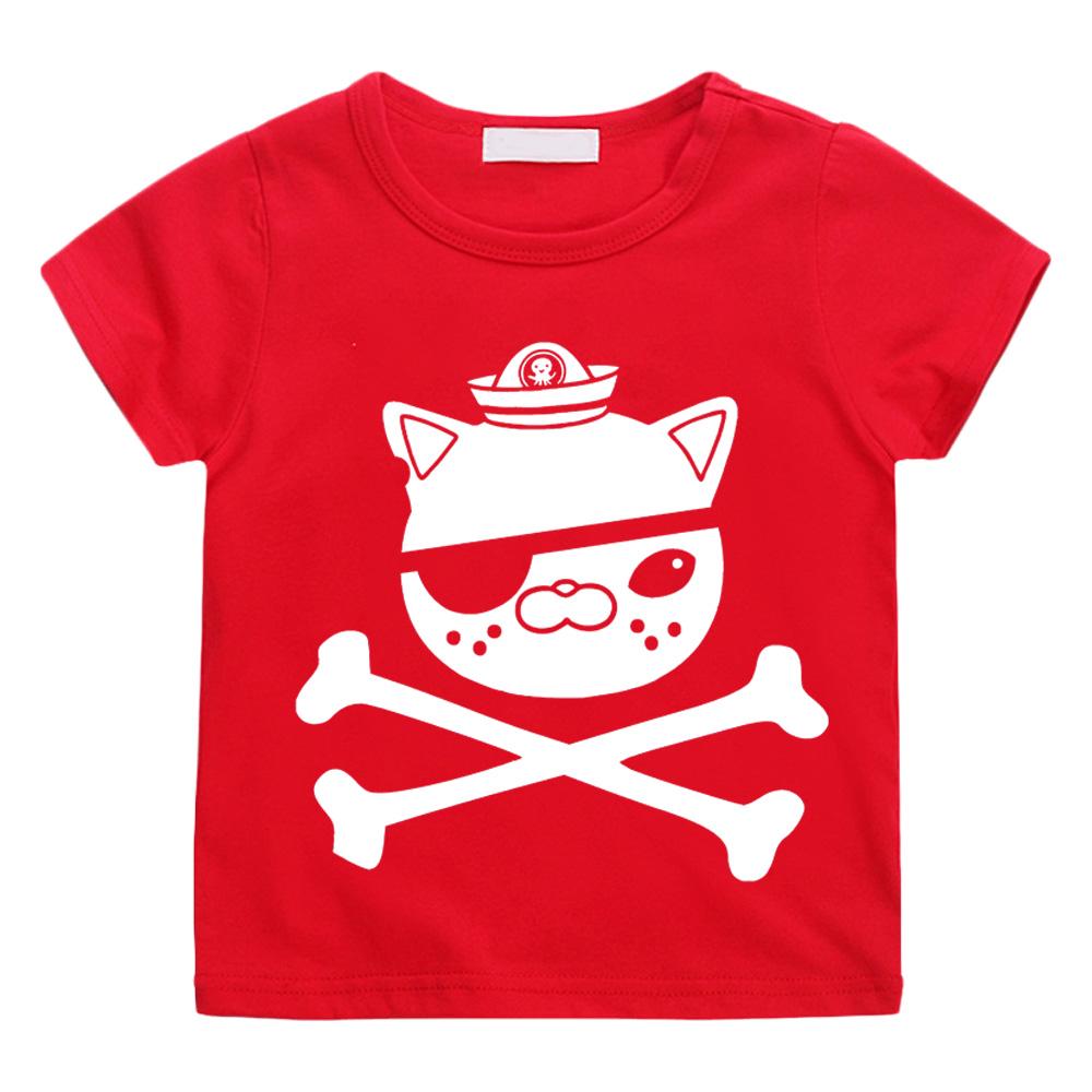

The Octonauts Kawaii 100%Cotton T-shirts High Quality Short Sleeve Boys Girls Children Anime T Shirt Casual Graphic Printing Camisetas summer clothes 100 красный