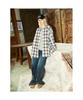 Saendeusaundeu (Unisex) Big Check Oversized Shirt Wine