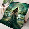 Mother Goddess Danu Print Flannel Throw Blanket - Mixed Color, Non-Woven Polyester, Digital Printing, Lightweight, All-Season