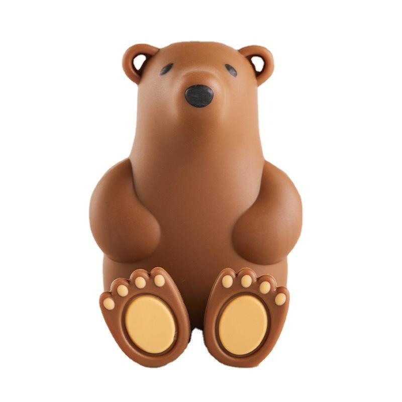 

Adorable Polar Bear Toothbrush Holder Wall Mounted Suction Cup Racks Creative Perforation-free Leather Band Mask Plug Storage кавовий