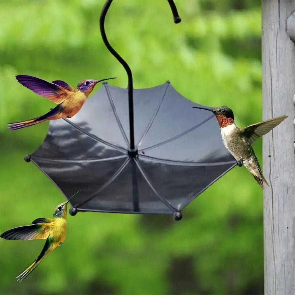 Yard Decorations Bird Feeding Tray Umbrella Design Bird Bath Feeder  Hummingbird