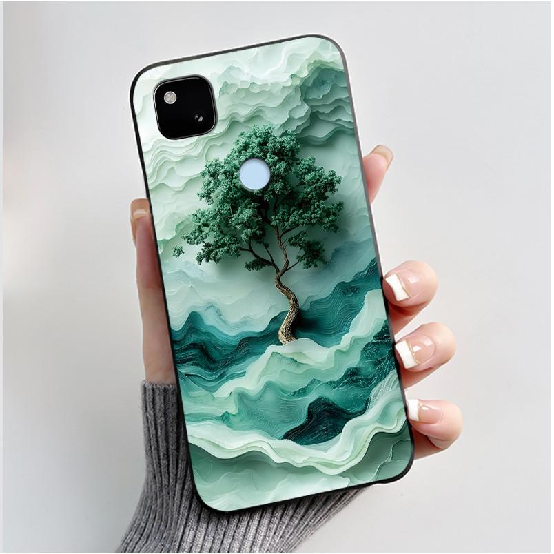 Coque Pour Google Pixel 4A 4 A 4G Noir Coque de Téléphone Esthétique Mignon Chat Dessin Animé Mince Souple TPU Silicone Arrière Pour Pixel4A Coquille
