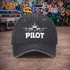 Pc Unisex Pilot Airplane Print Vintage Washed Baseball Cap  Unisexs Trendy Hat  Versatile Duckbill Cap  Fun Print  A Unique B