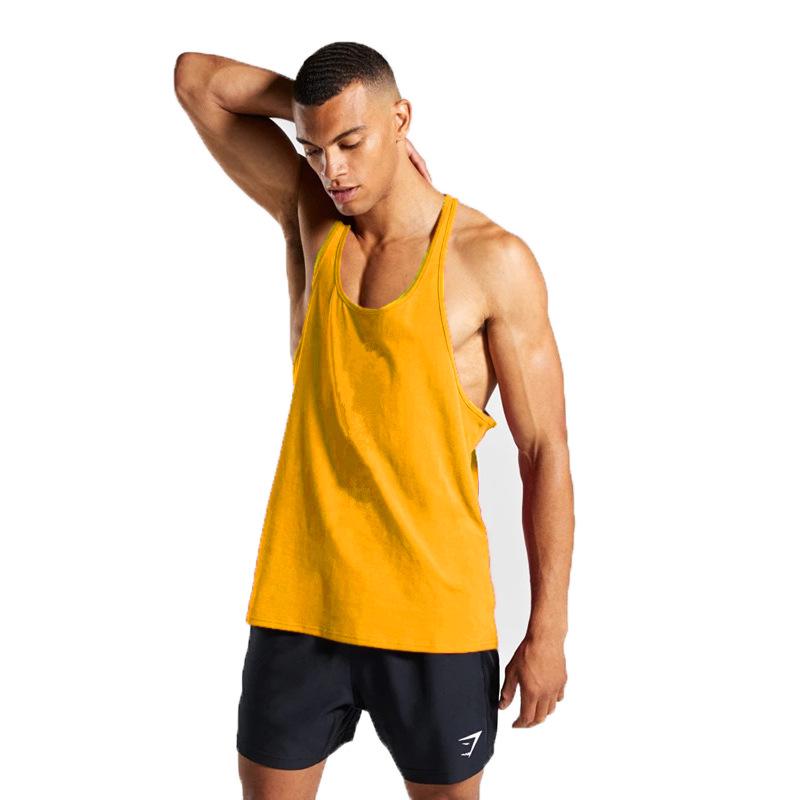 

Men s Cotton Muscle Tank Top - Sleeveless, Breathable, Sweat-Absorbent Sportswear Double XL жёлтый