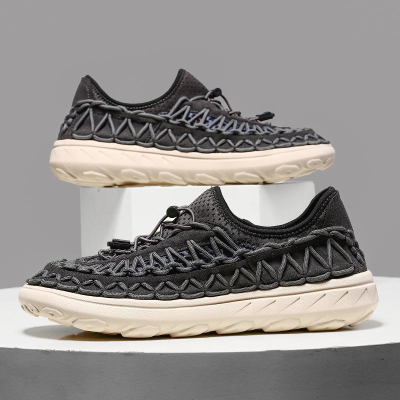 Fashion Mesh Men's Casual Sandals Solid Color Man Shoes Weave Fashion Man Walking Shoes 2025 Leisure Men Outdoor Footwear Big Size 47
