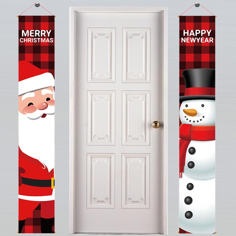 Christmas Couplets, Santa Claus, Snowman, Decoration, Oxford Cloth Couplets