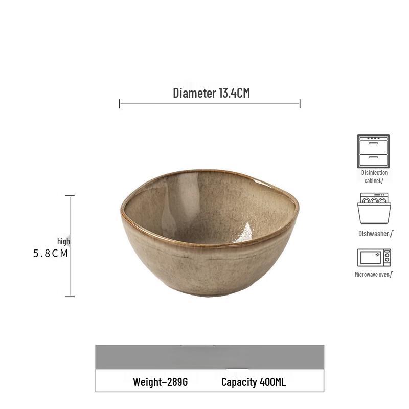 Wabi-Sabi Ceramic Rice Bowl - Guan Shan Yue Series