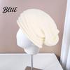 Hat For Different No Brim Winter Baggy Unisex Fall Head Sizes Solid Color Knitted Elastic