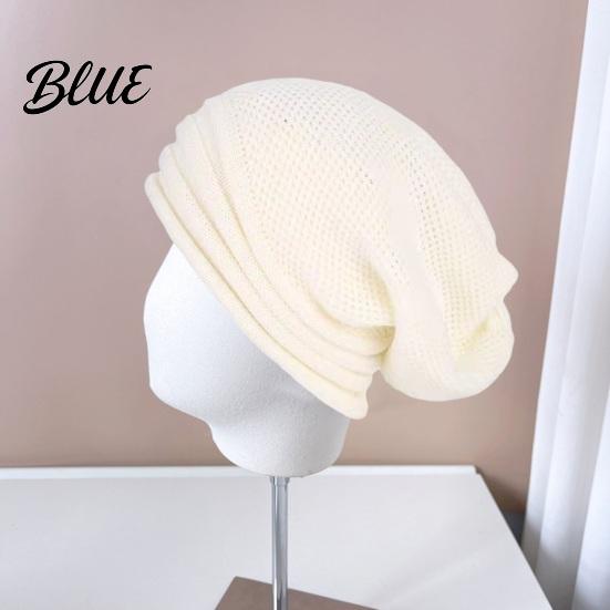 Hat For Different No Brim Winter Baggy Unisex Fall Head Sizes Solid Color Knitted Elastic