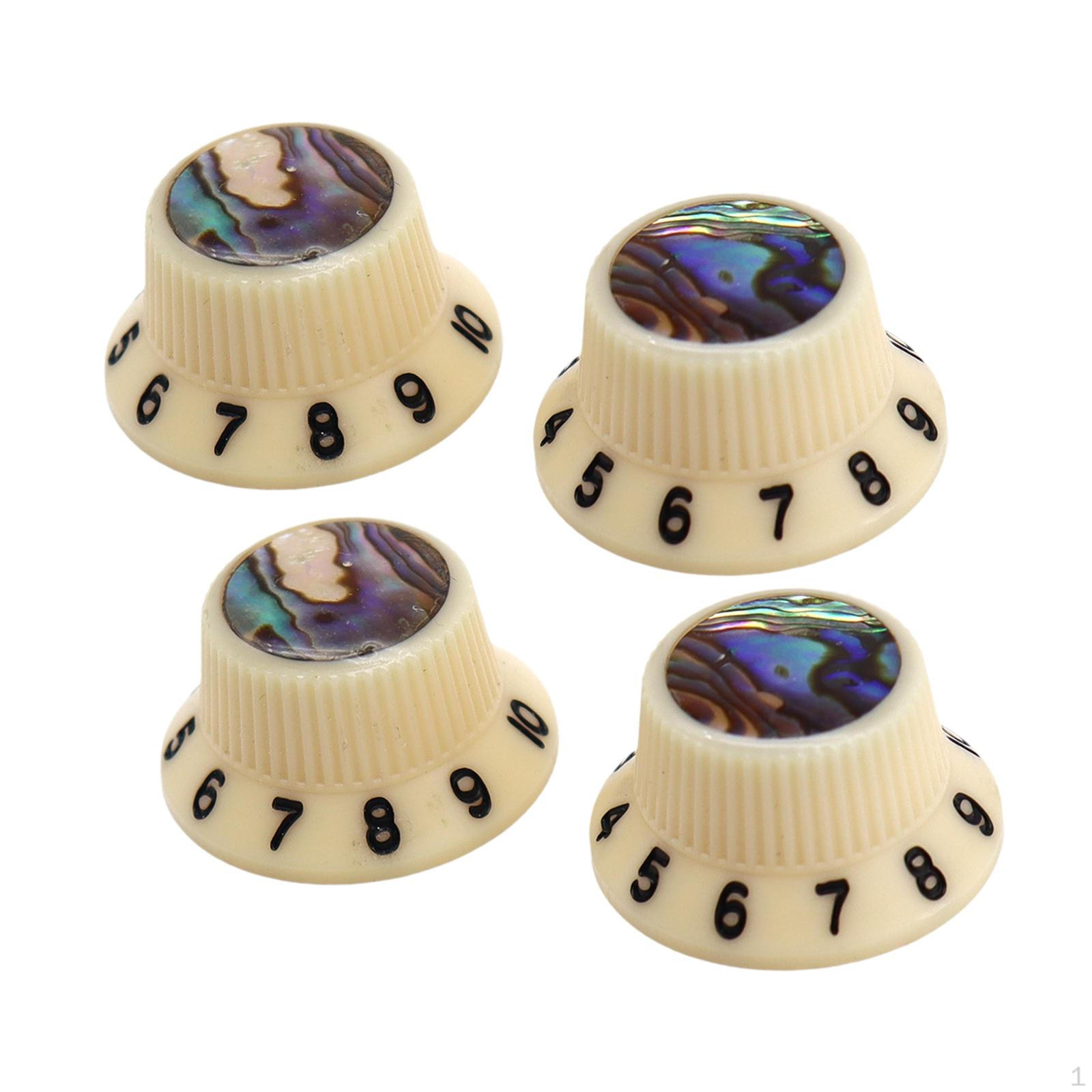 

4 Hat Guitar Knobs, Compact And Stylish, Volume, Tone Potentiometer Control for Bass yellow black letter