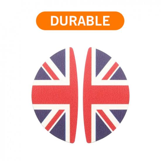 2PCS For MINI Cooper S Accessories Gray Union Jack 3D Car Door Handle Stickers