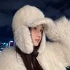 Fluffy Winter Cap Plush Plush Hat Cozy Ear Protection Hat  for Women