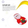 Cutlery Holder Fork Bag Holiday Supplies DIY Prop Multipurpose Tableware Decorations Red Santa Storage Container Christmas Decor