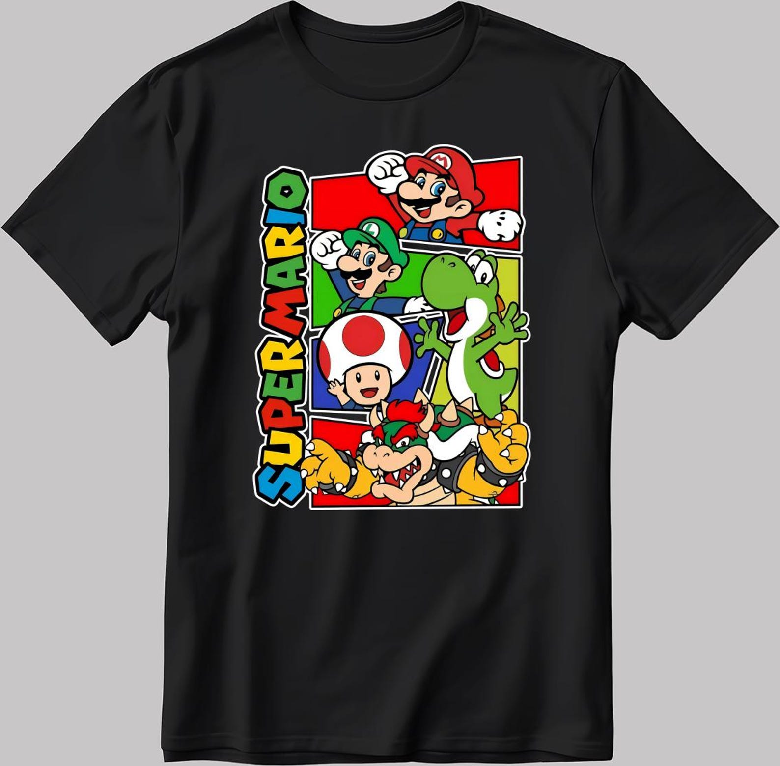 Super Mario Bros. White-Black Men/Women T-Shirt AB208 S
