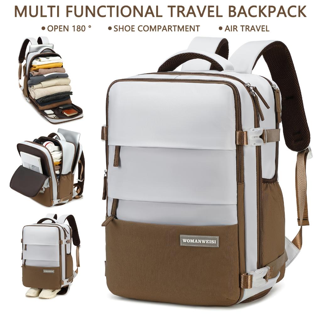 Fluggesellschaftszugelassener Unisex-Reiserucksack mit Schuhfach für 15,6-Zoll-Laptop, Robuster Tagesrucksack für Business School, Wandern und Kurztrips