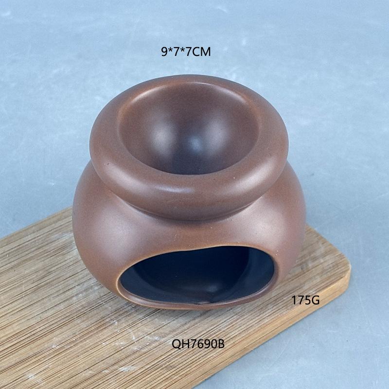 Ceramic Pure Black With Flower Holes Aromatherapy Stove Essential Oil Essential Oil Heating Stove
