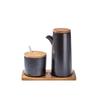 Qianxing Ceramic Oil & Vinegar Dispenser Set with Bamboo Lids