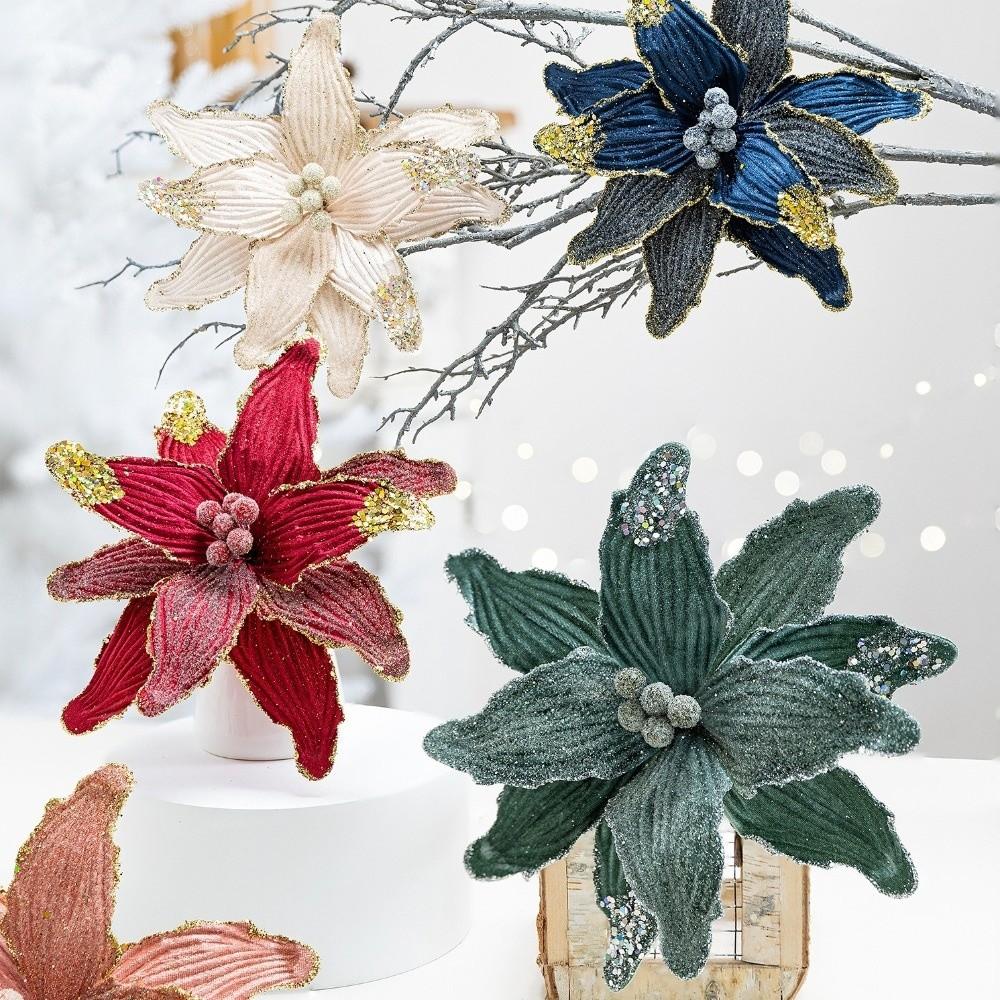 Vibrant Colors Artificial Xmas Flower Large Size Christmas Tree Wreath  Wedding Decor