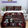 3pcs Jack and Sally To My Wife Bedding Set 1 Soft Quilt Cover + 2 Pillowcases, Machine Washable Suitable for All SeasonsF051