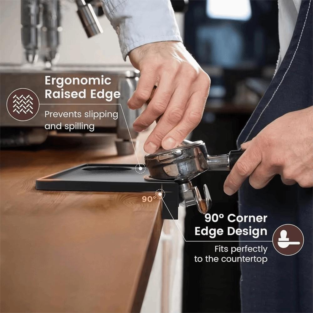 Corner Edge Silicone Coffee Tamper Mat Non-Slip Coffee Powder Press Pad Espresso Tamping Pad Cafe