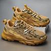 Fashion Gold Reflective Designer Shoes Men Running Shoes Sport Shoes for Men Breathable Mesh Trainers Running Sneakers Men Tênis