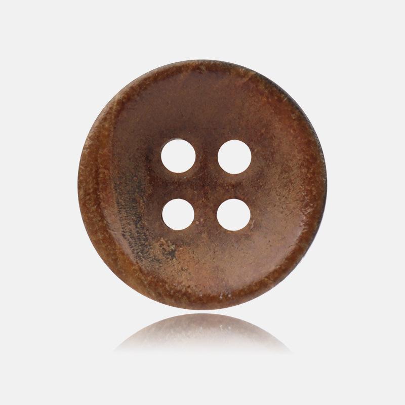 10Pcs Quaint Style, Versatile Coffee Color, Grilled Surface, Round Natural Horn, Small Button Shirt Button, Chiffon Shirt Button.