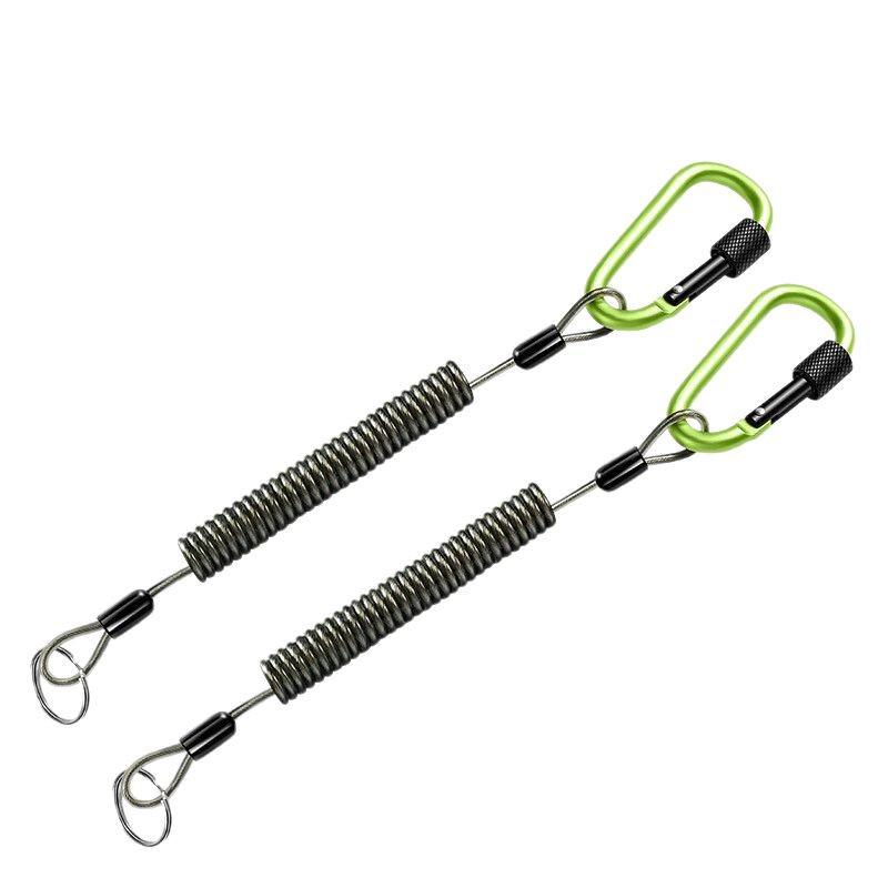 Teleskopiskt elastiskt fiskerep med betesklämma och nyckelfjäder för förlustkontroll och bergsklättring.