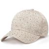 Oddychająca Czapka Baseballowa z Kwiatami Dekoracja Strass Elegancka Czapka Outdoorowa Kapelusz Przeciwsłoneczny Letnia Odzież