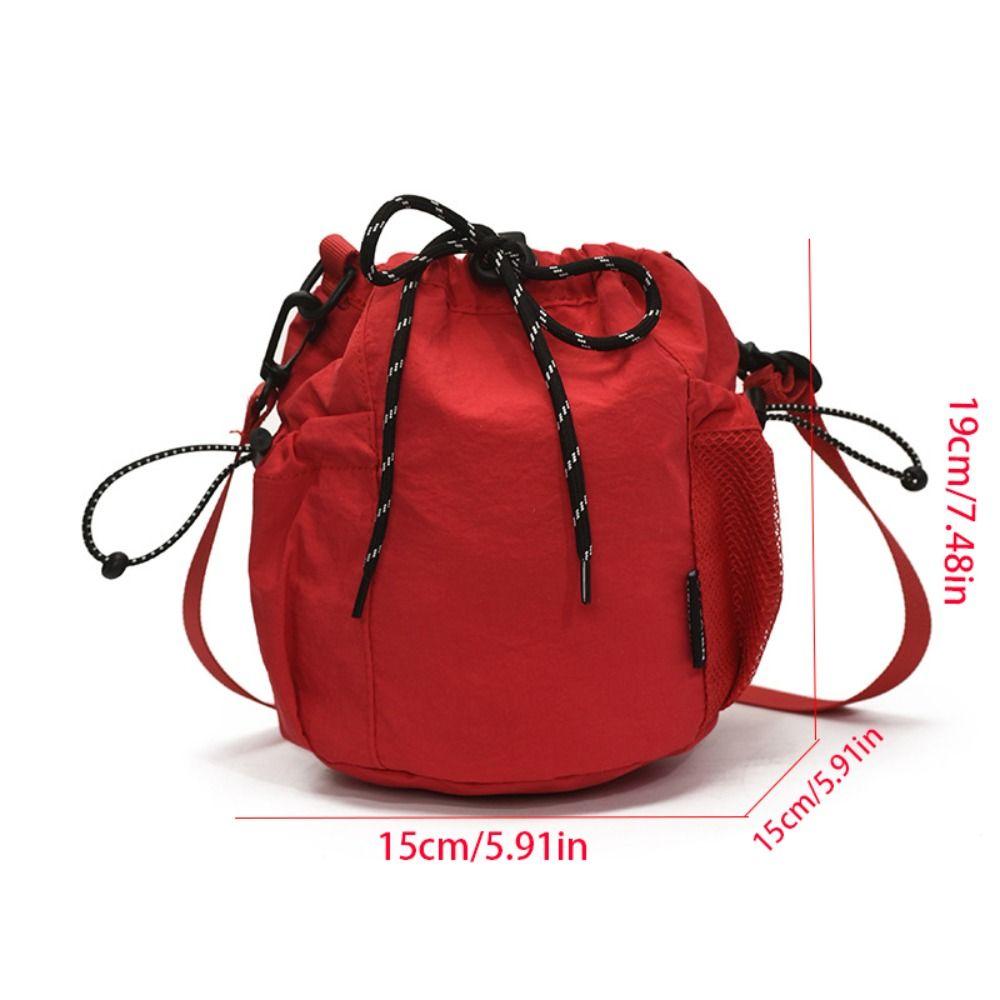 Handbag Drawstring Bucket Bag Purse Small Crossbody Bag Sweet Nylon Shoulder Bag  Travel