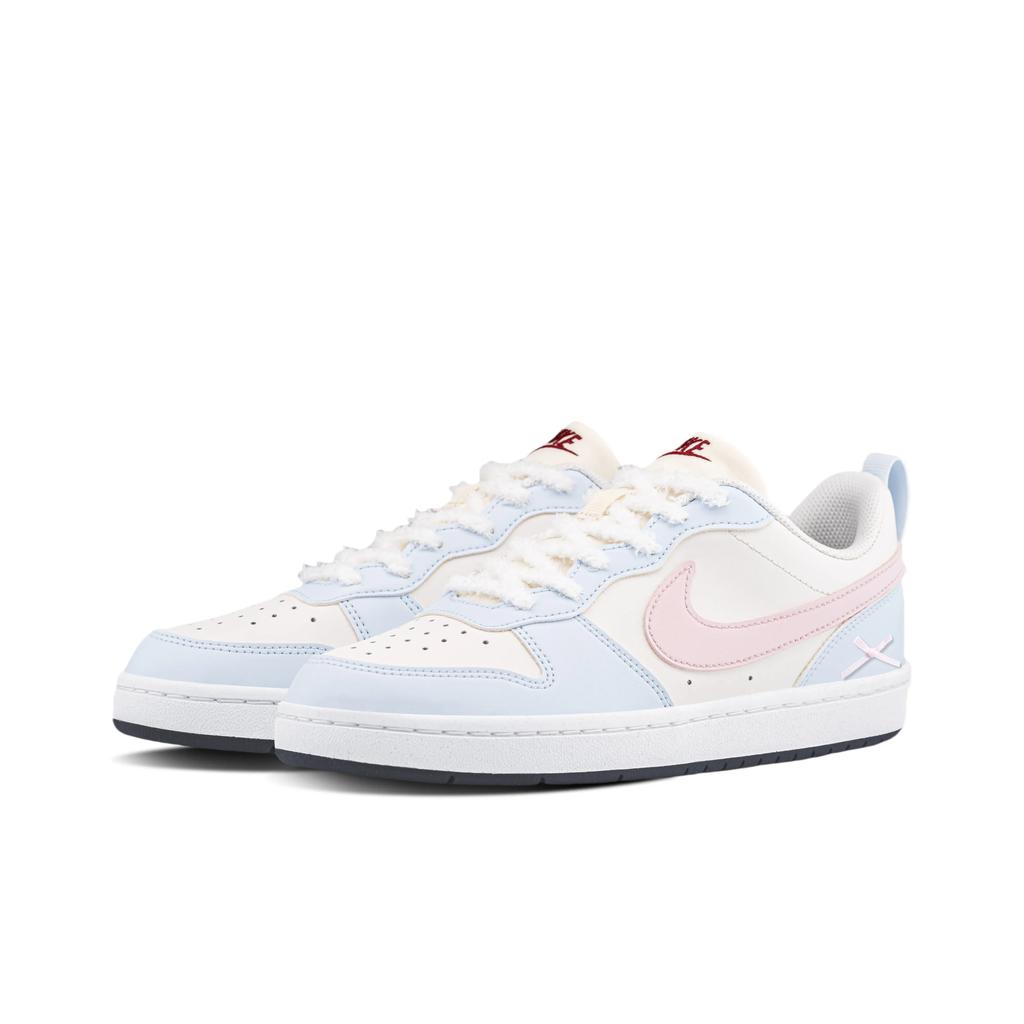 Nike Court Borough Abrasion Resistant Low Top Skateboard Shoes Women's Blue Pink FV8120-141(Team1626-)