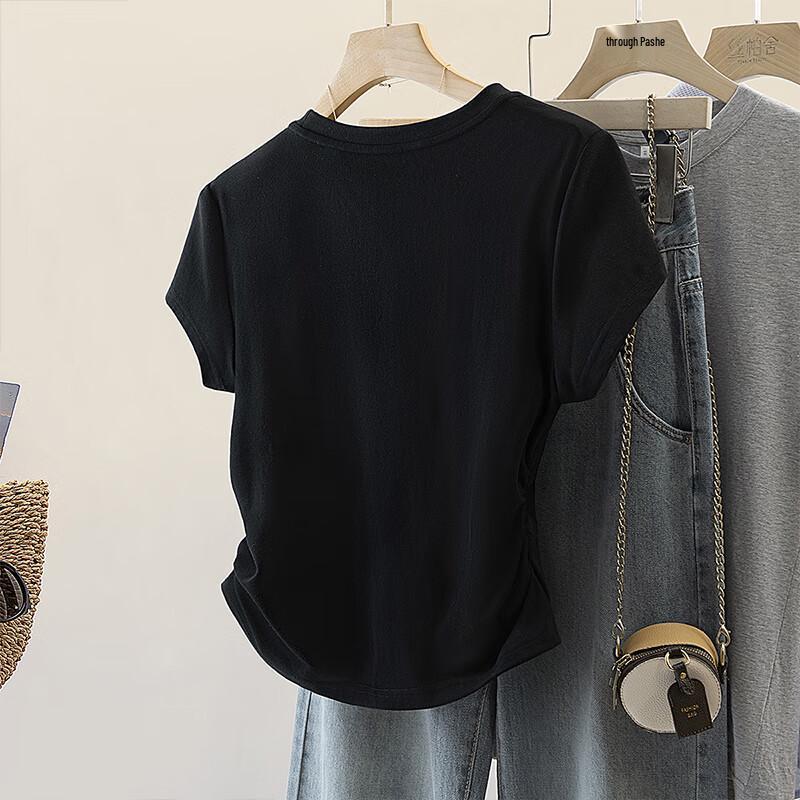 Women's Embroidered Animal Print Round Neck T-shirt