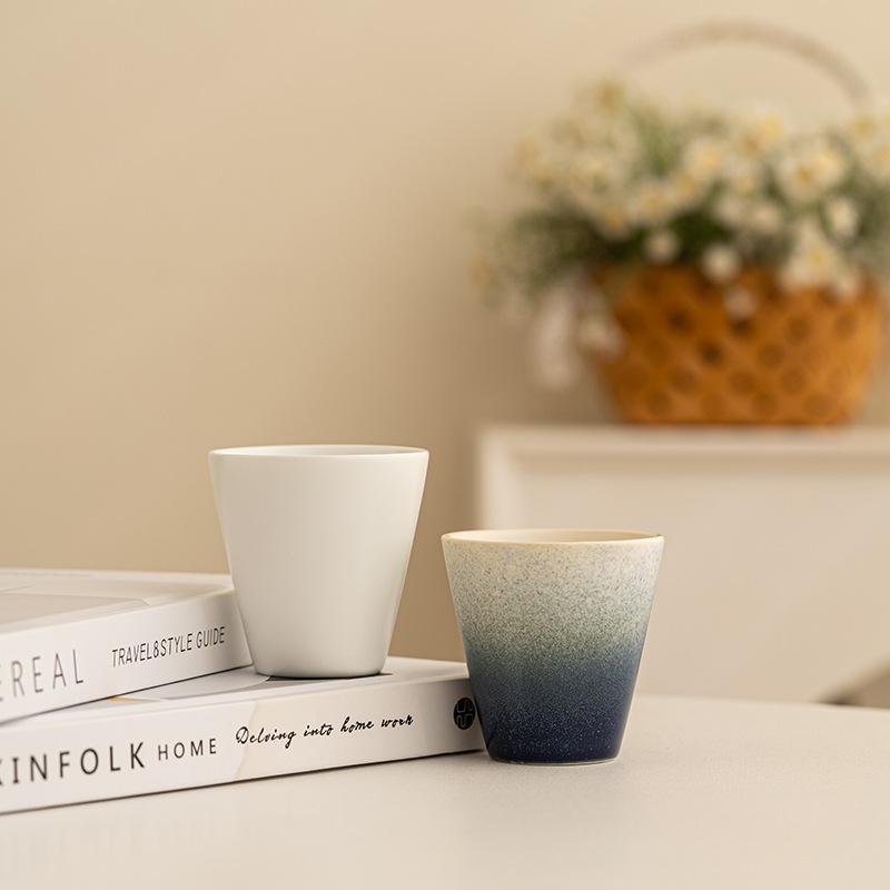 Retro coarse pottery coffee cup cross-border creative Japanese home latte cup latte cup medium and ancient ceramic teacup water cup